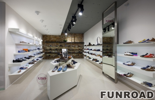 FRSD-94151白色实木烤漆鞋店展柜案例