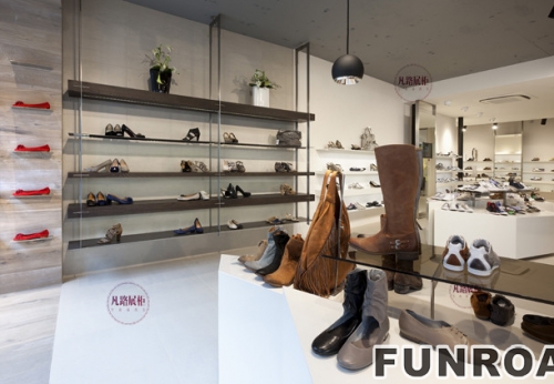 FRSD-94151白色实木烤漆鞋店展柜案例
