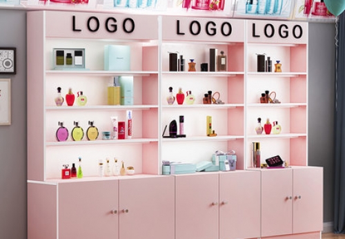 韩式美容院化妆品展示柜设计效果图